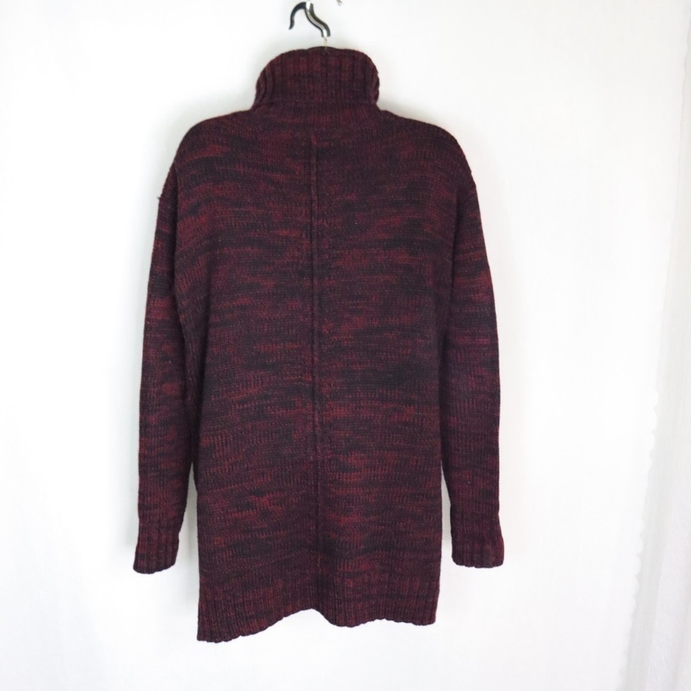 JOHN + JENN Burgundy Cable Knit Turtleneck Sweater - Picture 8 of 13